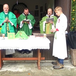 Pfarrer Wagner, Pater Ulrich und Pater Thomas             